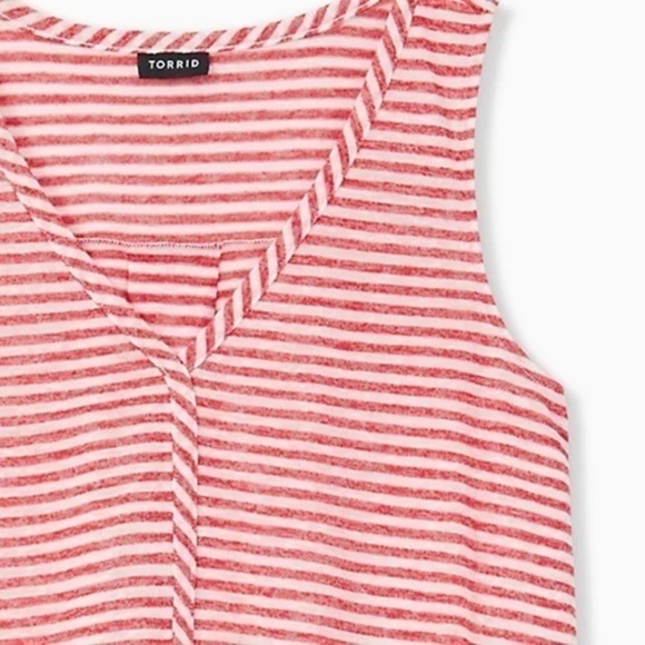 TORRID RED STRIPE JERSEY SWING TANK - Picture 5 of 5
